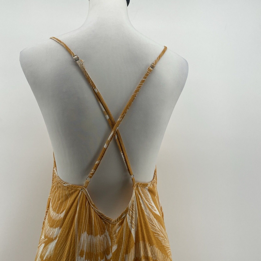 Cupshe Midi Slip Dress Women's Medium‎ Yellow Floral Tropical Resortwear Beachy - Picture 3 of 10